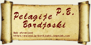 Pelagije Borđoški vizit kartica